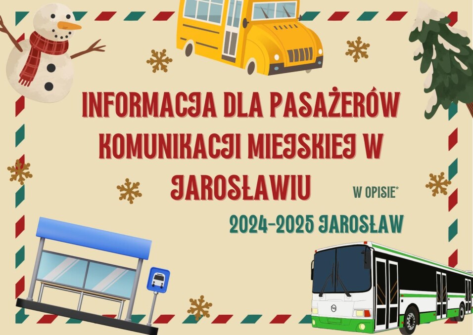 Informacja dla pasażerów komunikacji miejskiej.