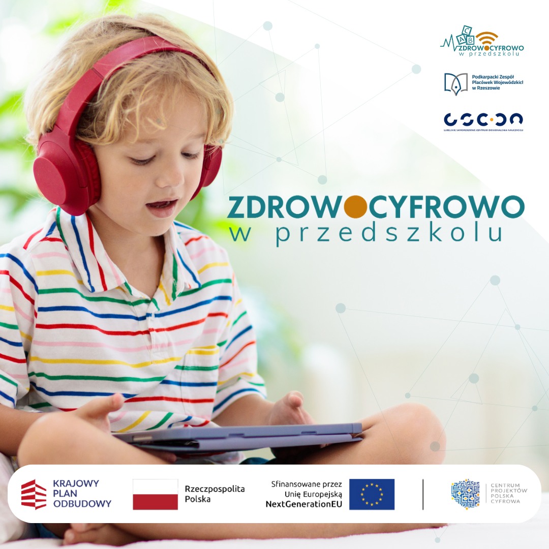 plakat informacyjny Zdrowo - Cyfrowo w przedszkolu