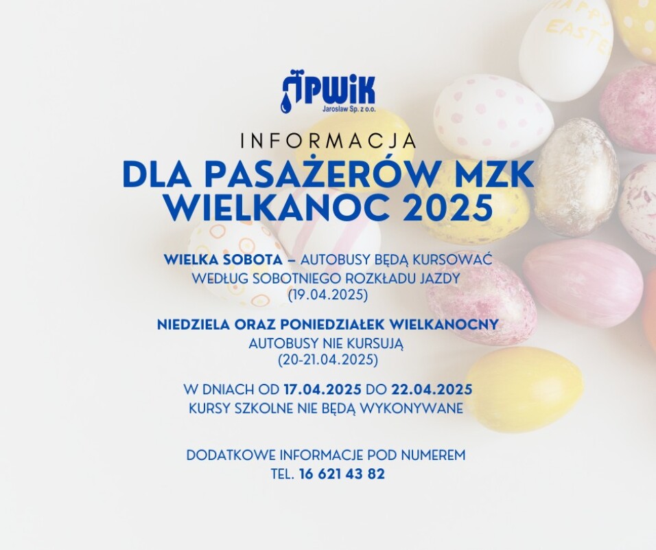 Kursy autobusów w Wielkanoc 2025 - grafika
