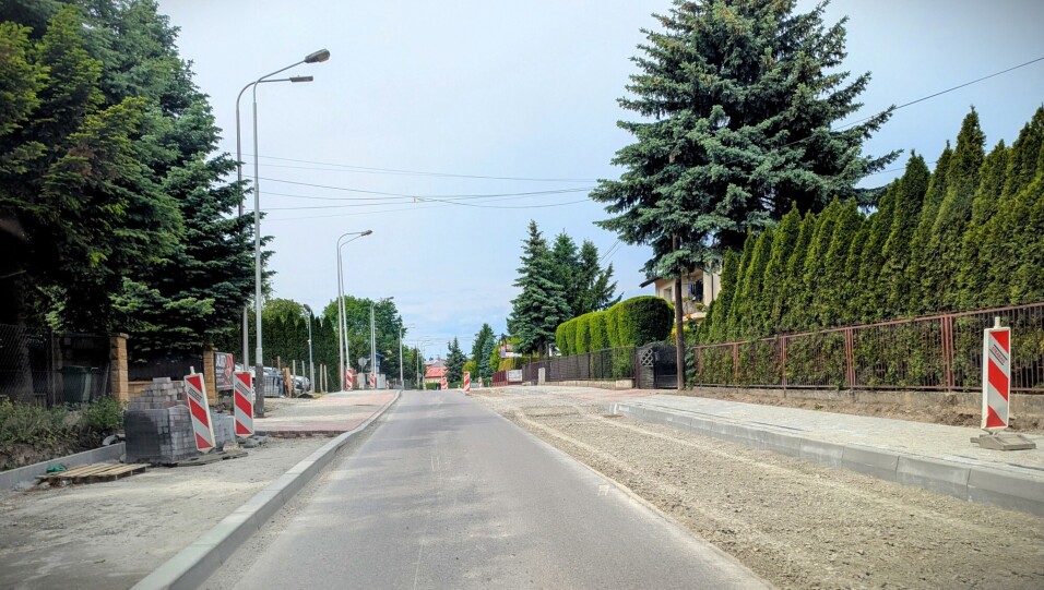ul. Pełkińska w trakcie rozbudowy.