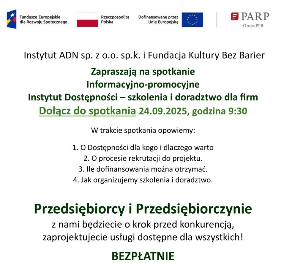 Dostępność w&nbsp;firmie - szkolenie dla przedsiębiorców