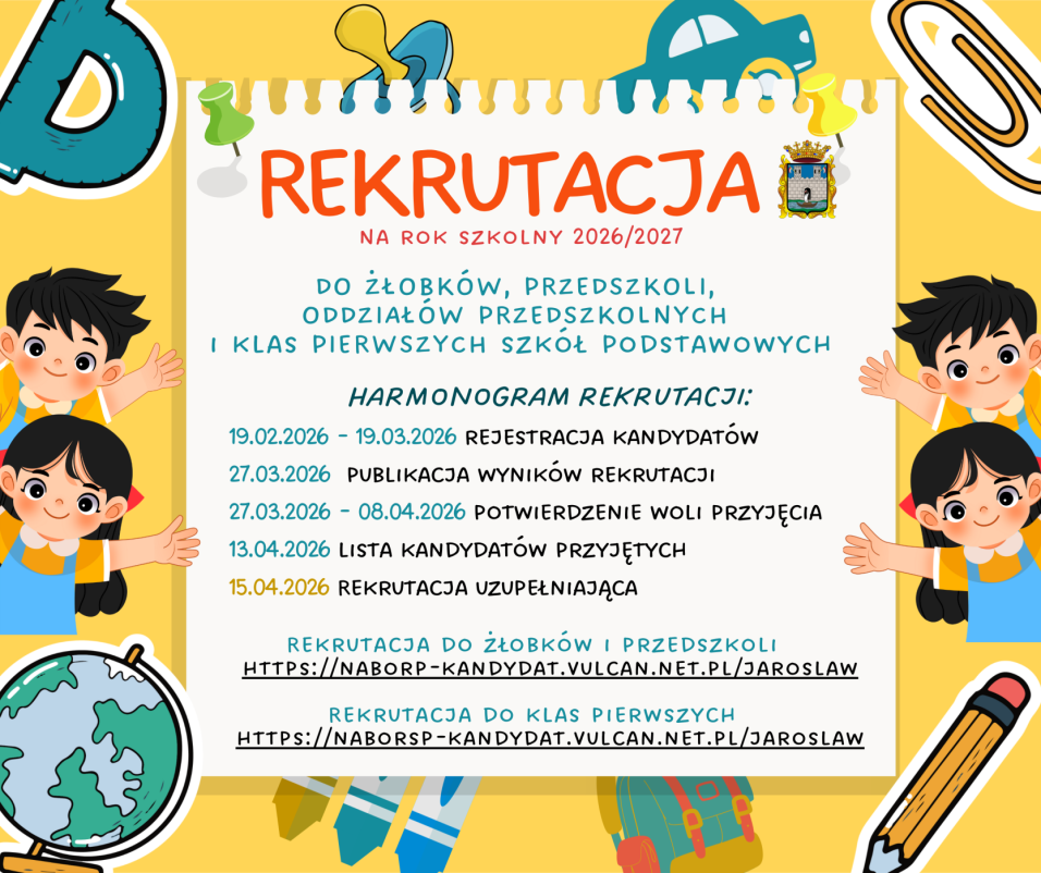 Rekrutacja do&nbsp;szkół plakat