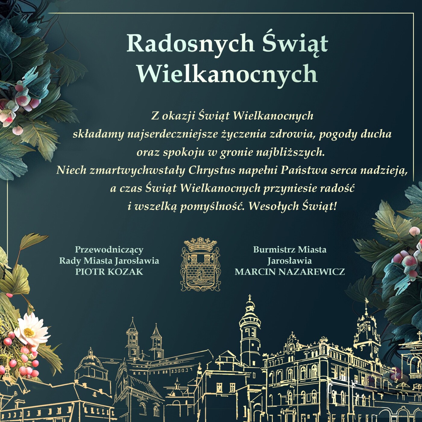 Życzenia Wielkanocne od Burmistrza Miasta Jarosławia oraz Przewodniczącego Rady Miasta Jarosławia