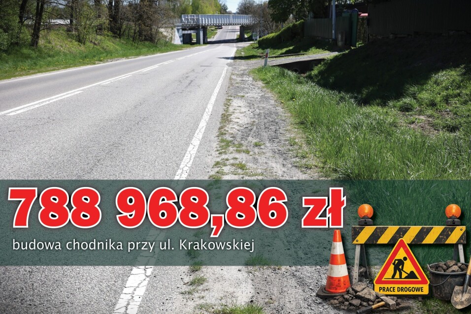 Pobocze przy ul. Krakowskiej. W tym miejscu niebawem powstanie chodnik.