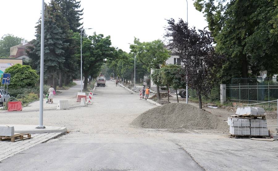 Ulica Kraszewskiego w trakcie remontu.