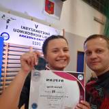 Zdobywczyni srebrnego medalu Mariola Misiąg  z trenerem Jackiem Bronowskim