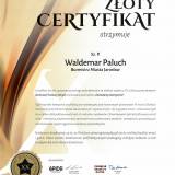 Złoty Certyfikat dla Waldemara Palucha - Burmistrza Miasta Jarosławia