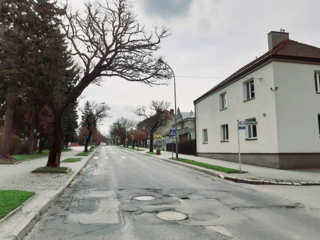 Fragment chodników i ulicy Kraszewskiego