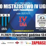 Plakat informujący o nadchodzącym meczu JKS Jarosław - MKS Arłamów
