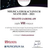 Certyfikat Jarosław miejscem edukacyjnych szans 2020-2021